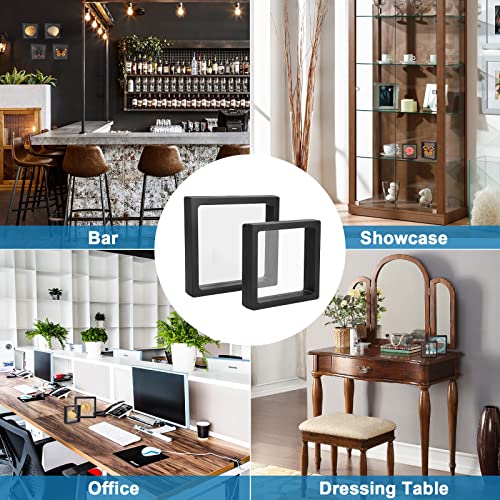 Linkstyle 3D Floating Frame Display Stand, Transparent PE Floating Display Case, Jewelry Storage Box Suspension Frame