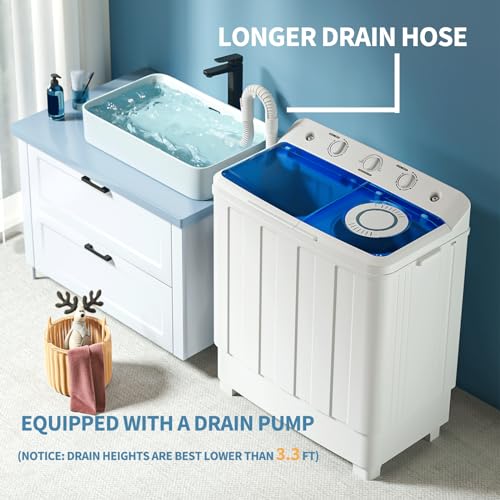 image for VCJ Portable Washing Machine, Twin Tub Washing Machine Laundry Compact