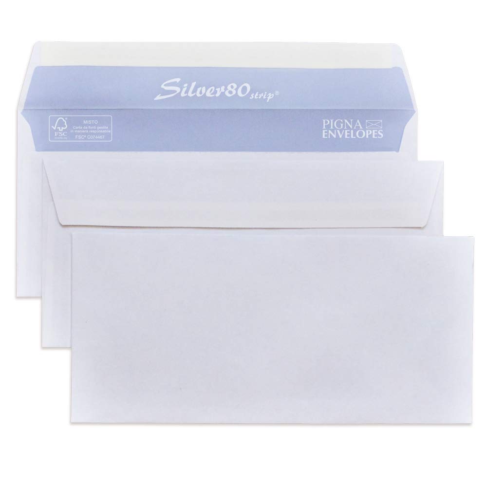 Silver Strip B0097583 500 Buste Commerciale, F.To 110X230 in Carta Uso Mano Fsc 80 g, (0097583)