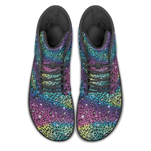 Image of Fashion Print Womens Mens High Top Barefoot Sneakers Flat Shoes