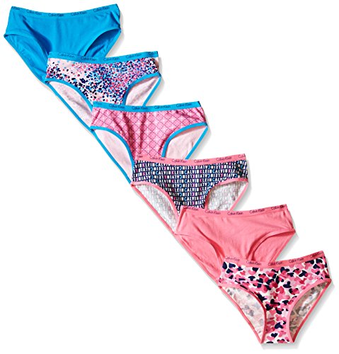 Calvin Klein Big Girls 6 Pa Multi Color Bikinis, Raspberry Sorbet, X-Large