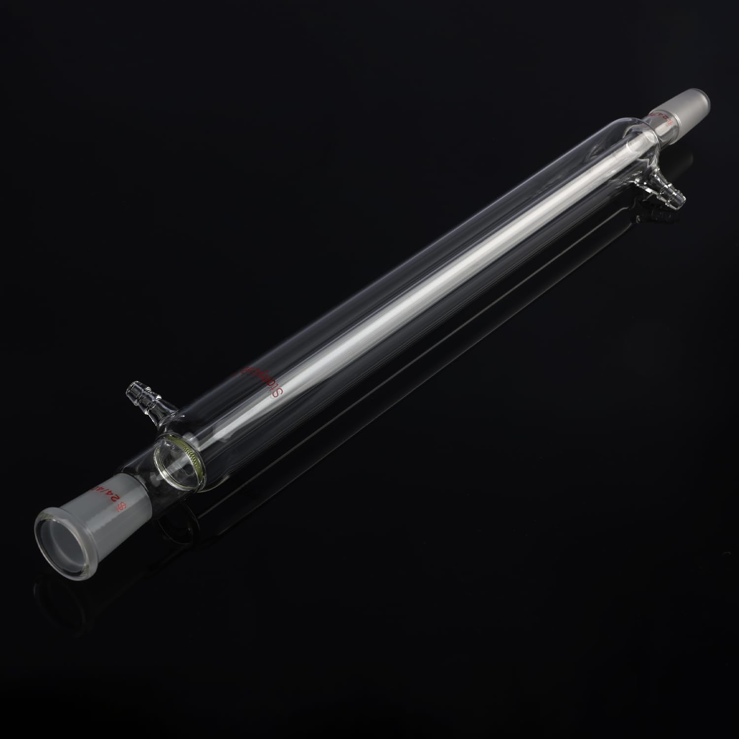stonylab Condenseur Liebig, Condenseur en Verre Borosilicaté avec Joint 24/40, Longueur de Veste 400 mm, Matériel de Distillation et Condensation de Laboratoire