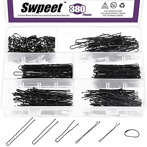 Swpeet 380Pcs Hair Pins and Rubber Bands Kit Cover