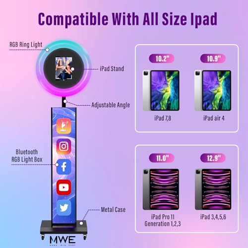 image for JIYANG Portable Photo Booth Compatible with Any Ipad,Photo Booth Stand