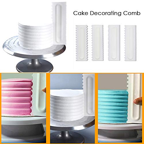 Mwellewm C19 4 Pcs/Set Cake Scraper Decorating Plastic Sawtooth Comb Mousse Butter Cream Cake Edge Tools Plastic Sawtooth Cake Icing Smoother Kitchen Baking Cake Edge Diy Tool thumb #2