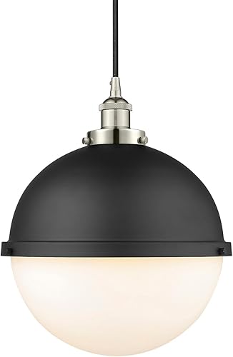 Innovations Lighting 616-1PH-PN-HFS-121-BK Downtown Urban - Lámpara colgante de una luz en dos tonos disponible en Yaxa Peru