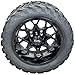 12 Inch Glossy Black Fusion Golf Cart Wheels & Tires Set of 4, 20x10-12 All Terrain Tires/Street Use, DOT Certified Golf Cart Wheels Compatible with EZGO, Club Car, YMH