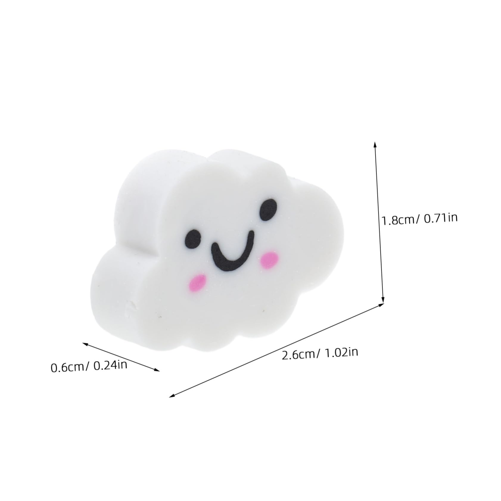 LALAFINA 50pcs Cloud Erasers Cute Mini Erasers for School Supplies Soft Material for Kids