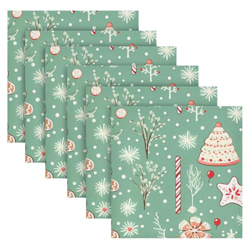 Servilletas de Tela Navideñas Set de 6 Multicolor 20x20 in miniatura 2