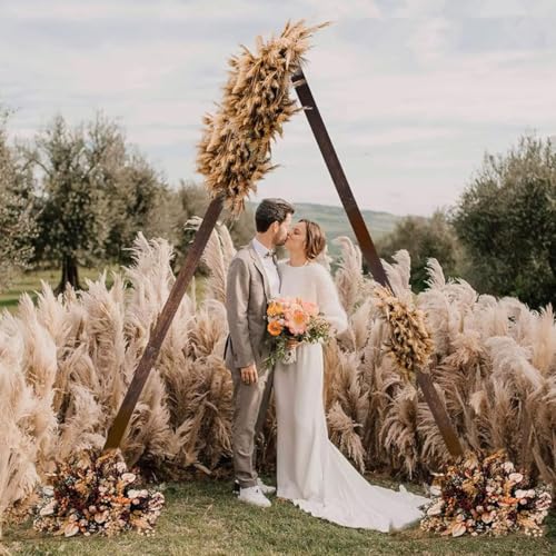 Dreieckiger Hochzeitsbogen aus Holz für Zeremonie, Hochzeitslaube, Hintergrundständer für Garten, Hochzeit, Partys, Dekorationen, rustikale Hochzeitsbögen
