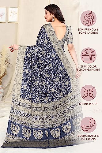 Image of MIRCHI FASHION Saree for Woman Chiffon Madhubani Print | Breathable Comfortable Printed Saree for Office and Regular Use (Available in 15 Designs)