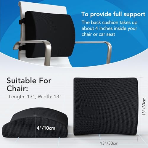 Image of Grin Health The Original Lumbar Support Pillow for Chair, Car Backrest Cushion Memory Foam Back Support Improves Posture, Promotes Lower Back Pain Relief | Lumbar Support Back Cushion, Black