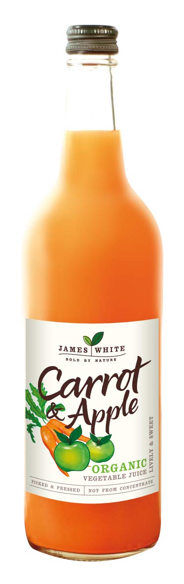 James White Organic Carrot and Apple Juice - Vegan - No Added Sugar - Picked and Pressed (Pack of 6x750ml)