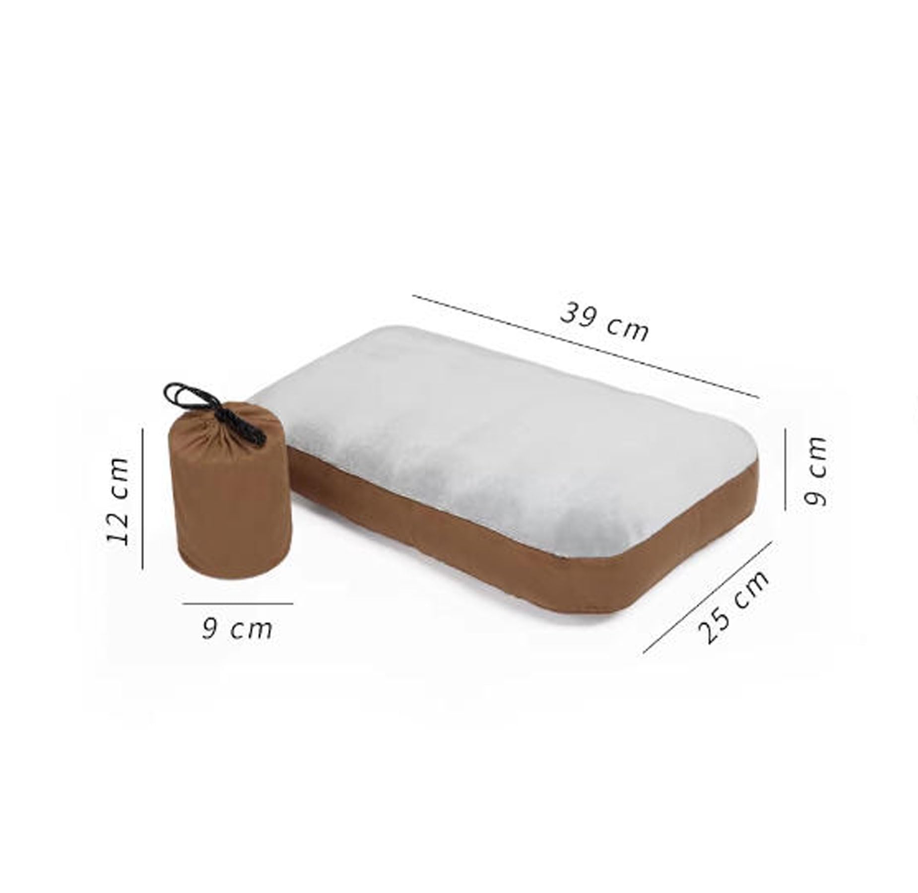 Luminexia Cuscino Gonfiabile Campeggio,Cuscino da Viaggio Ultraleggero Comprimibile Portatile,Comodo Cuscini Gonfiabili Ergonomico（39 * 25 * 6CM）