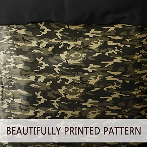 Hommomh Bedding Duvet Cover Set Green Camouflage Print For Man Woman Teen, 1 Duvet Cover With 2 Pillowcases, Easy Care, Twin Size #TOP3