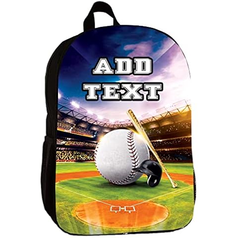 Baseball Sports Personalized Backpack 14" inch Add Name or Text. Cover