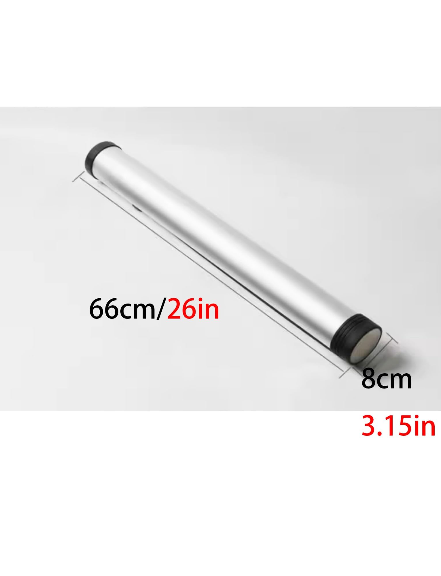 Aluminiowa rura artystyczna – metalowy uchwyt do przechowywania z paskiem do obrazów, planów, dokumentów