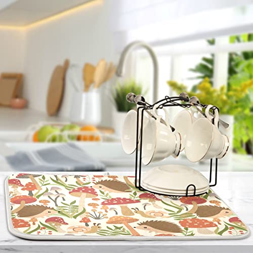 Vvfelixl G72000661P523C558S1113 Dish Drying Mat Hedgehog Snails Dish Mat Microfiber Drying Mat thumb #4