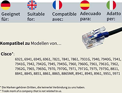 Câble RJ Single GEQUDIO compatible avec téléphone Cisco - 3