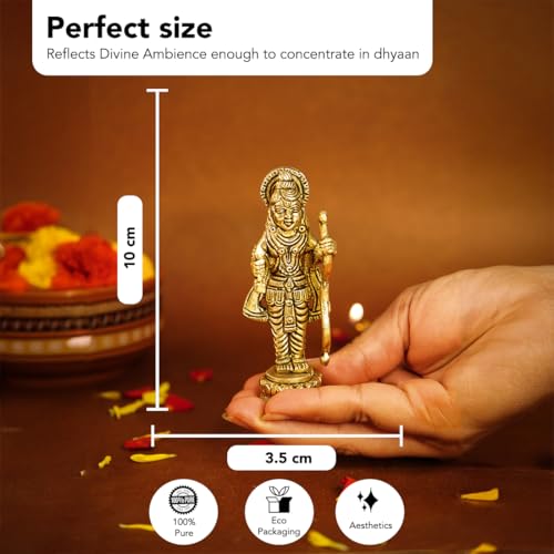 Image of Ekhasa 100% Pure Brass Ram Lalla Idol | Ayodhya Ram Lala Murti | Shri Ramlala Statue | Shree Ram Bhagwan Murti for Car Dashboard, Home, Pooja Temple, Gift | Lord Rama Idol | Sri Ramlalla (4 inch)