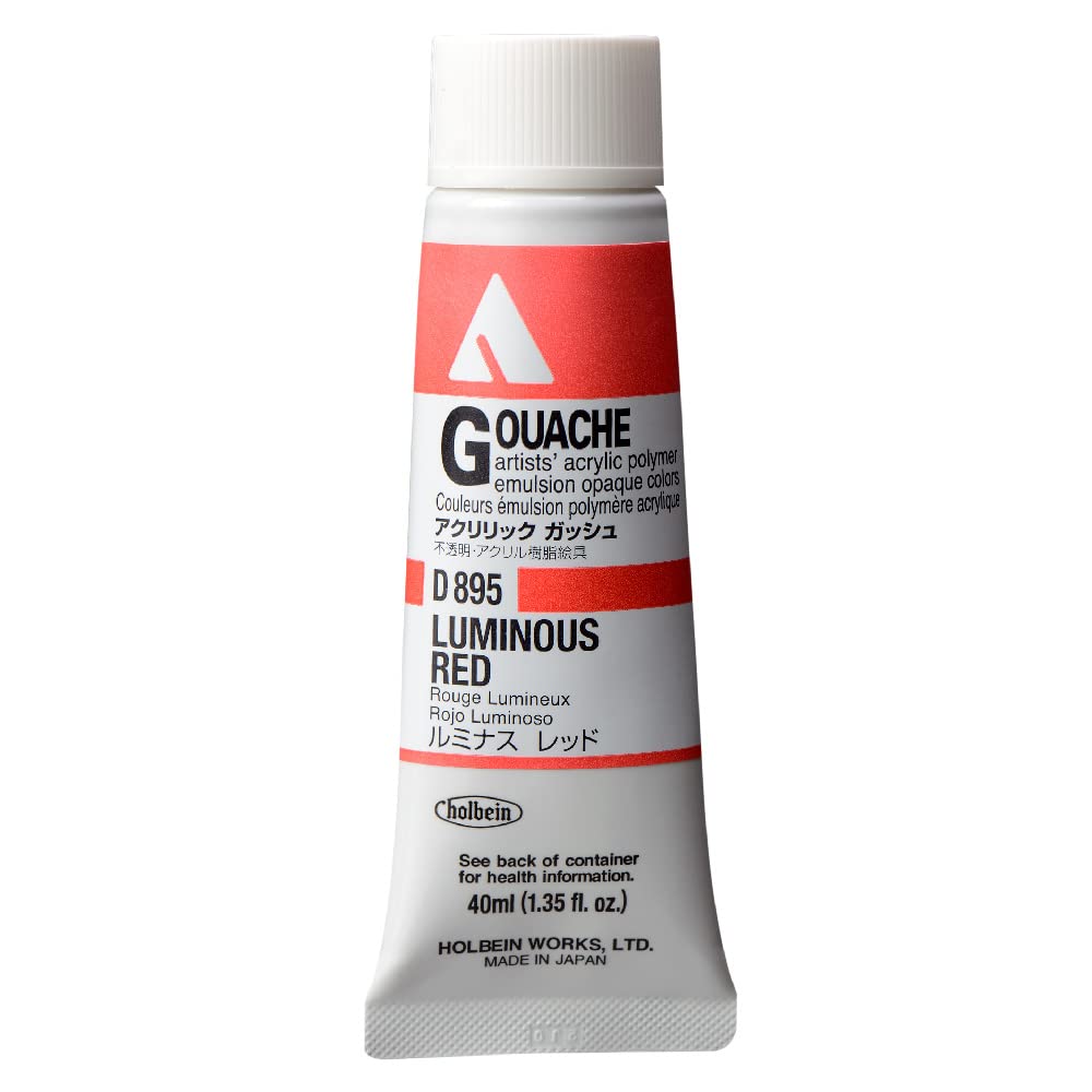 Holbein Acryla Gouache- Luminous Red 40ml Tube