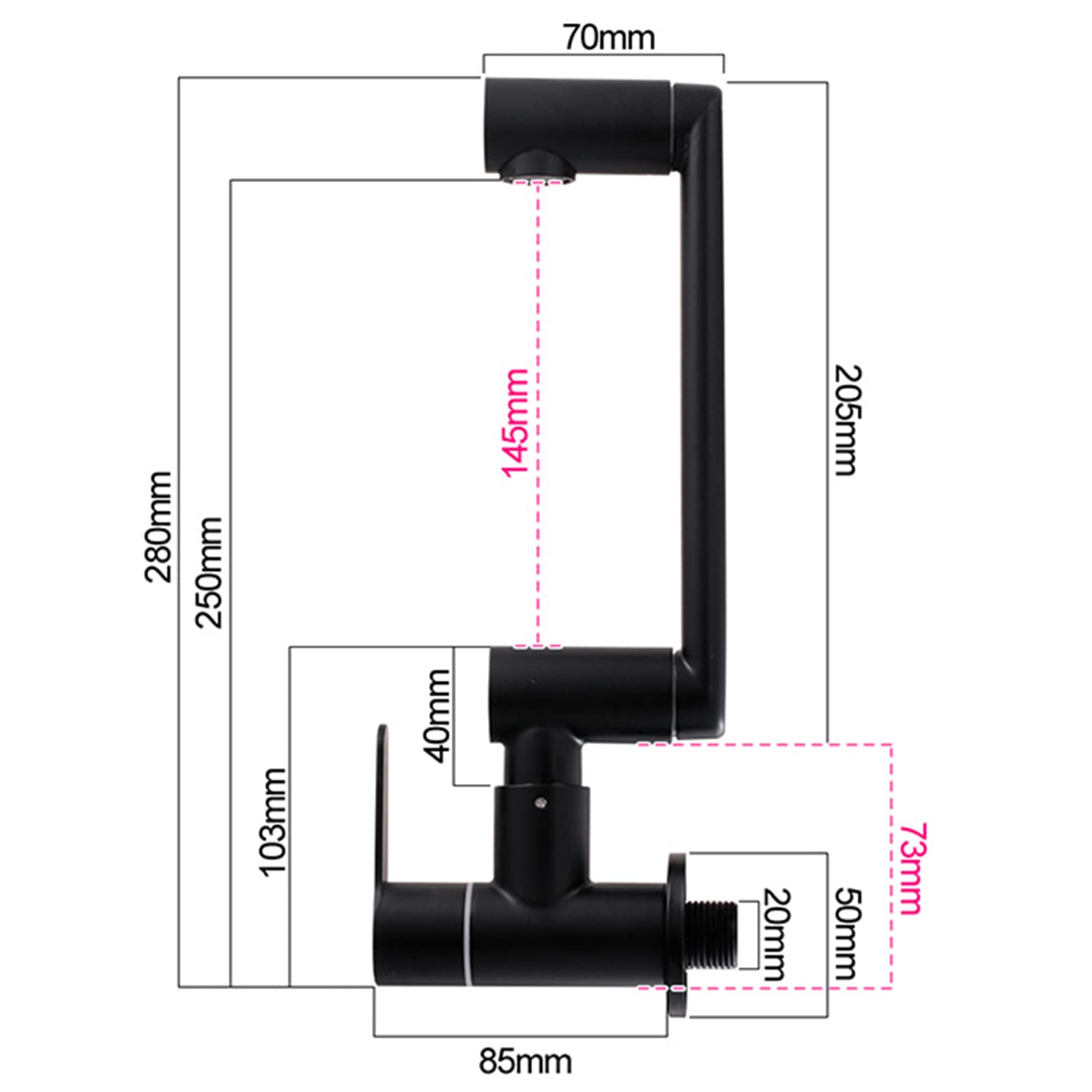 Grifo de Cocina de Pared Plegable Grifo de Llenador de Pote Grifo de Frio Grifos de Fregadero Monomando Plegable 360° Caño Giratorio Grifos para Lavaderos,Cepillado