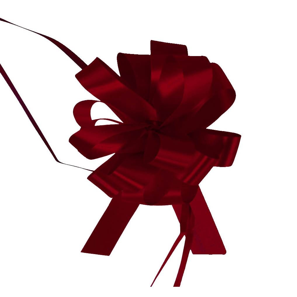 Wedding Florist Pullbows Pull Bow Pew Car Ribbon 18mm 30mm 50mm Size - Burgundy[18mm,20 Bows]