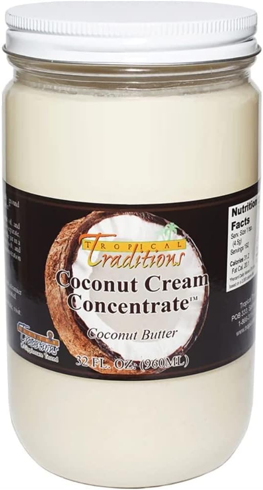Tropical Traditions Coconut Cream Concentrate 1Quart (32