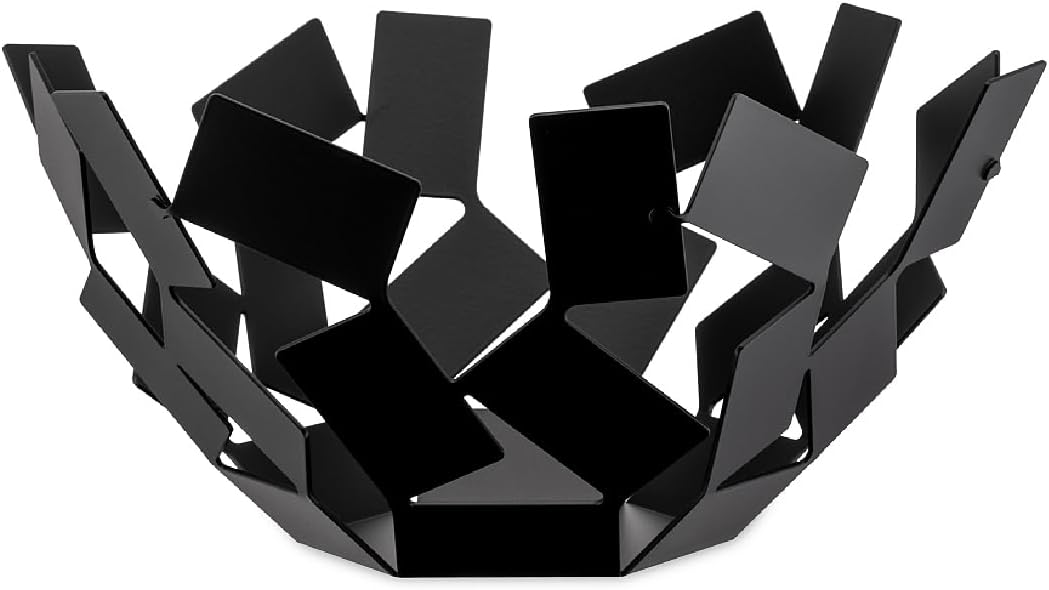 Alessi MT02 B La Stanza Dello Scirocco Fruit Holder, 18/10 Stainless Steel, Black, 27.3 x 12.7 x 27.3 cm