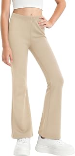 Girls Uniform Pants Fleece Flare Leggings for Girls Yoga Pants