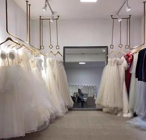 GNYVZXPLQ Rotary Umbrella Drying Rack, Industrial Pipe Clothing Rack Ceiling Mounted Iron Gold Multiple Sizes For Retail Home Commercial(40x31.5 inch) - Image 5