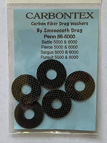 Smooth Drag Carbontex Drag Washer Kit Fits Penn Reel Part Fierce II 6000 - (5)