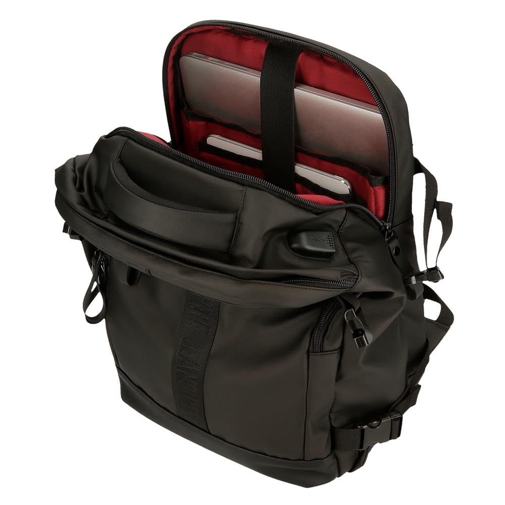 Pepe Jeans Hoxton Mochila para Portátil, diferentes tamaños Negro y azul, Poliéster y PU