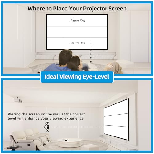 Pantalla para proyector fija 120 pulgadas 16:9 blanca miniatura 3