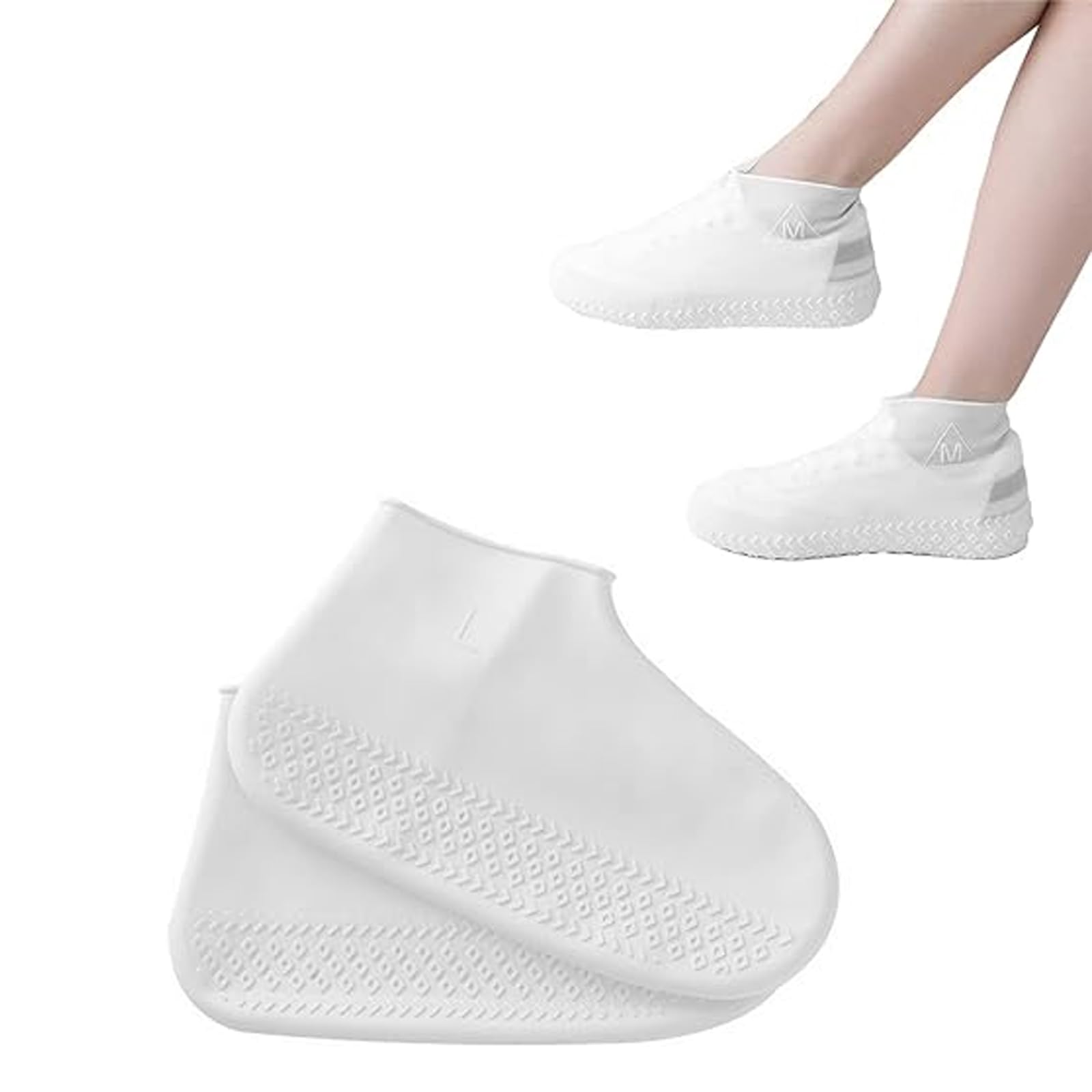 MCOLAFU Couvre-chaussures Imperméables Réutilisables – PVC Antidérapant – Zip – Unisexe – Protection Pluie Et Boue