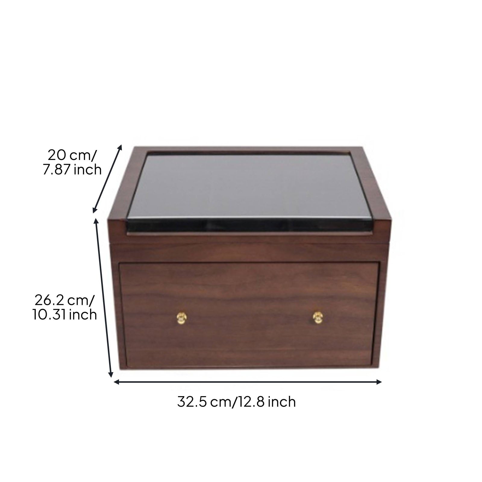 Vitrina para Cartas Coleccionables Caja Expositor Estuche Organizador de Madera con Interior Acolchado Antirrayas Adecuada para Escritorio Estantería, Marrón
