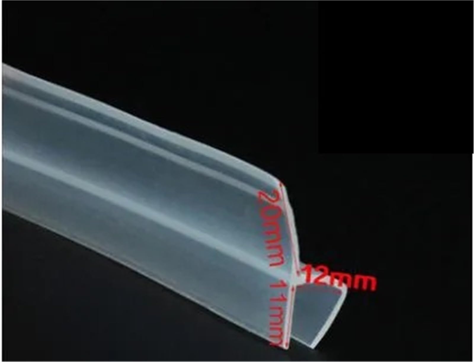 Sello para Puerta de Ducha, Tira de Sellado for Puerta de Vidrio de baño, Tira de Sellado for mampara de Ducha de Silicona de 4M F/H for Vidrio de 6-12 mm(H12mm)