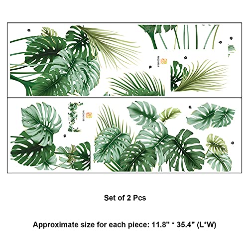 Daljiafa G15-DECALS-LEAF62-2PCS33 Big Green Leaf Wall Stickers Tropical Plant Leaves Window Decals Wall Murals Wall Art Decorative Sticker For Kids Home Living Room Bedroom Nursery Playroom Jungle Party Decor Decorations Supplies thumb #2