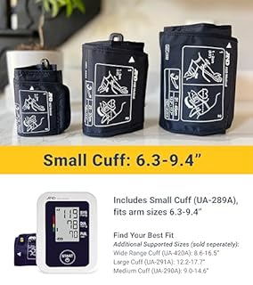 A&D Medical Blood Pressure Monitor for Home Use – UA-651SAC – Petite Upper Arm BP Machine – Small Cuff (6.3–9.4” / 16-24 cm) – Adults, Easy to Use, AC Adapter