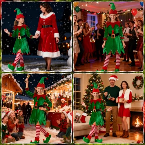 Disfraz de Elfo Navideño para Niñas Kit 6 Piezas miniatura 6
