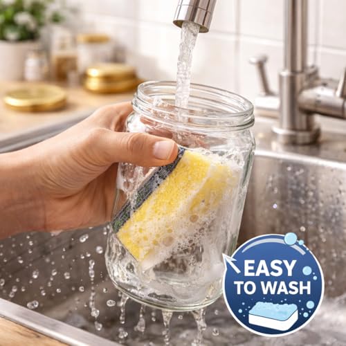 Image of Pure Source India Clear Glass Storage Jar with Airtight Metal Lid - 1L Wide Mouth Kitchen Jar (Set of 6)