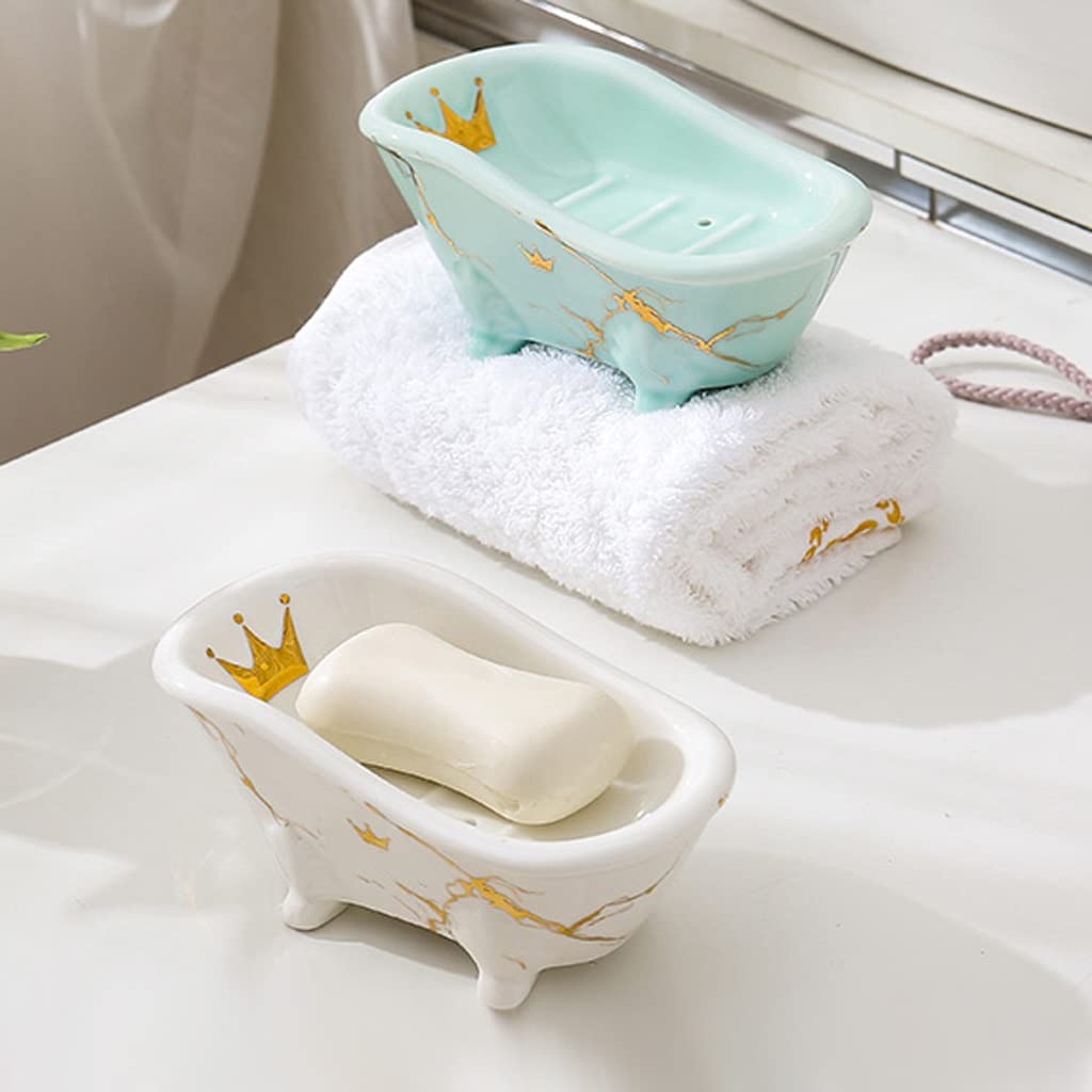 UNNS Draining Mydelniczka nordycka ceramiczna mydelniczka mydelniczka wewnętrzna umywalka łazienka kuchnia pudełko do przechowywania kreatywna mała wanna mydelniczka wanna mydło stojak na mydło (kolor: C)