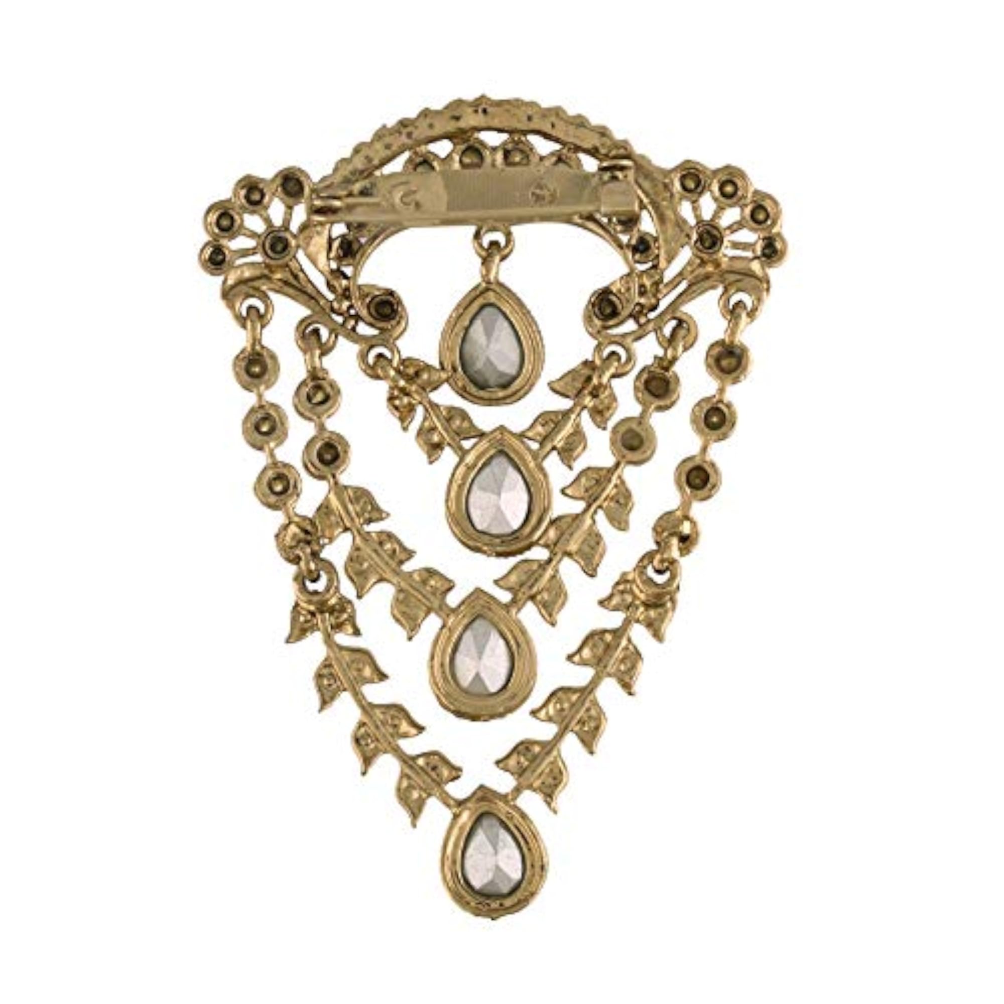 Stylish Wedding Designer Stone Studded Brooch for Men