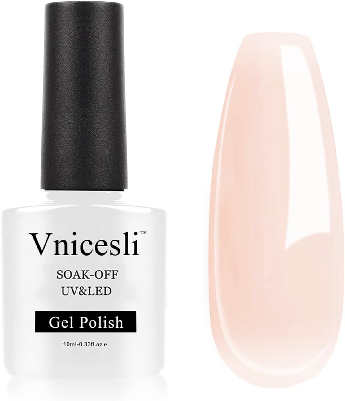 Vnicesli Sheer Nude Gel Nail Polish Transparent Jelly Nude Gel Polish French Nail Art Manicure Soak Off UV LED Nail Varnish 10ml