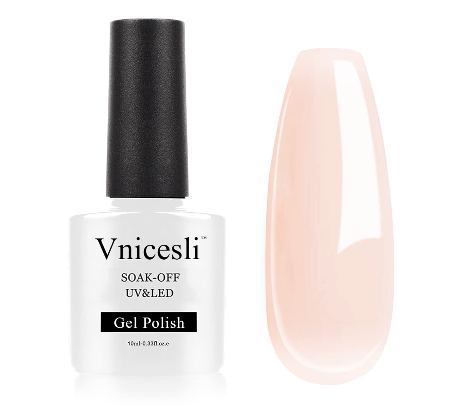 Vnicesli Sheer Nude Gel Nail Polish Transparent Jelly Nude Gel Polish French Nail Art Manicure Soak Off UV LED Nail Varnish 10ml