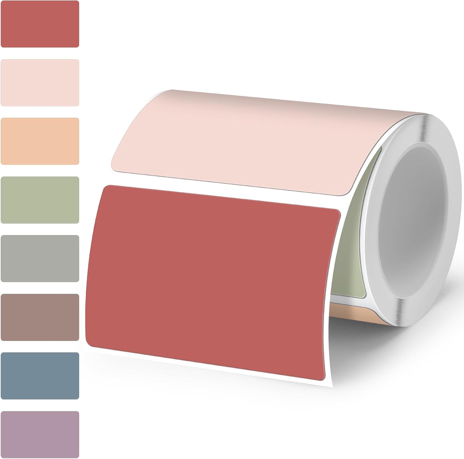 Ctosree 8 Colors/ 1 Roll Square Thermal Sticker Labels Self Adhesive Direct Thermal Labels Multipurpose Printer Paper for DIY, Name Tag, 1.18 x 1.97 Inches/ 30 x 50 mm(Morandi Color)