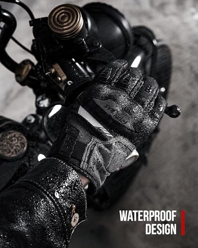 Grapelet Winter Motorcycle Gloves Waterproof Motorbike Riding Gloves Touchscreen Windproof Gloves For Motorcycle Ski Warm Gloves For Cold Weather  thumb #5