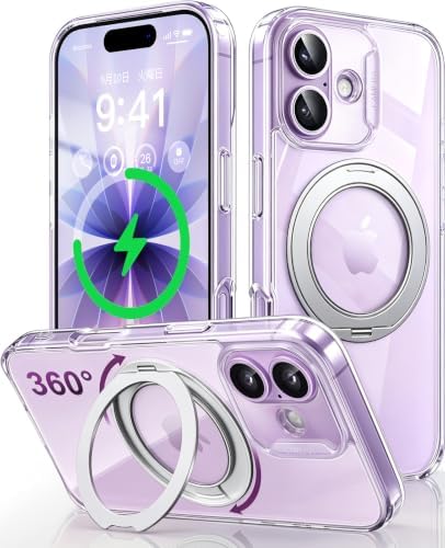 （15:00時点） 【360°回転スタンド·驚きの安定感】iPhone 17 用 ケース Magsafe対応 4倍米軍MIL規格 耐衝撃 全面保護 クリア