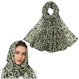 Écharpe imprimée exquise pour femme : l'écharpe pour femme est embellie avec des fleurs délicates, des feuilles, des cercles et d'autres motifs chics pour égayer votre tenue.