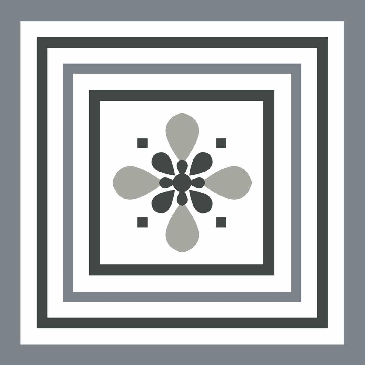 Draeger Paris – Adhesive Wall Tiles – Ideal for Kitchen and Bathroom – Set of 6 Adhesive Tiles, Lily Flower Graphic Design 15 x 15 cm